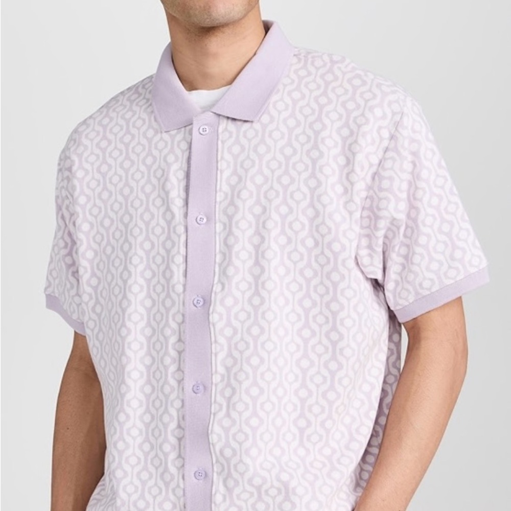 Obey Purple Casual Button Down Shirt with Pattern